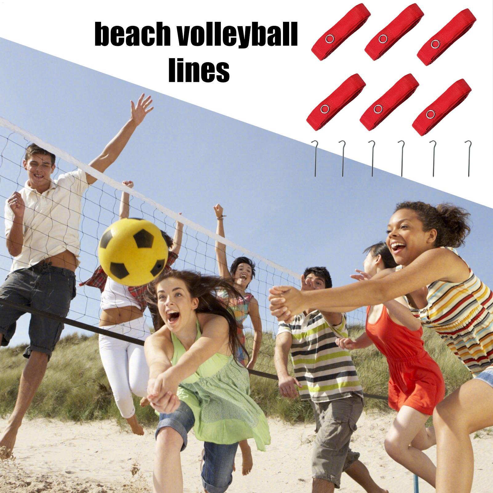 Sports Equipment Volleyball - 6x 비치 발리볼 라인 장비 휴대용
