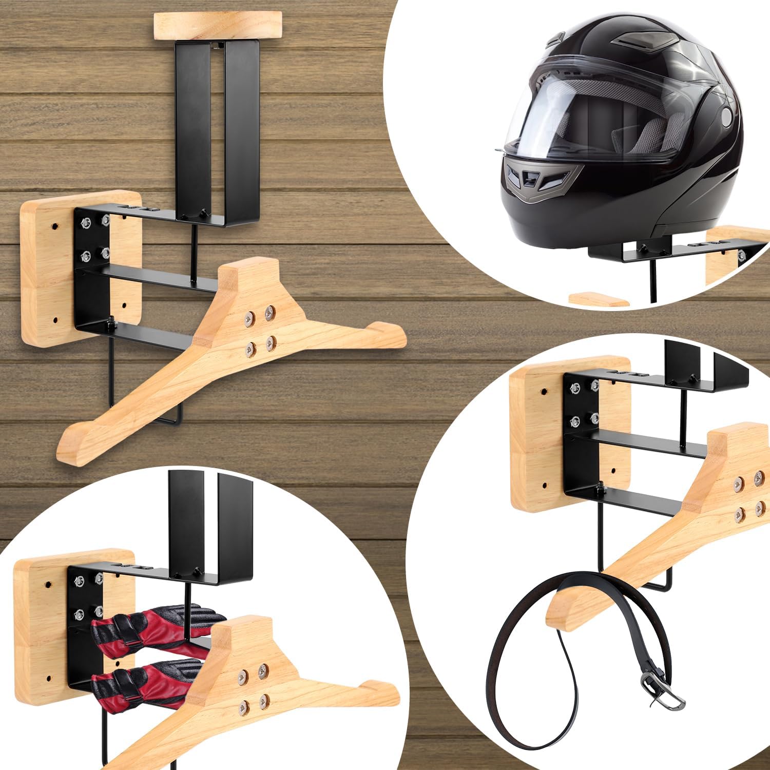 나무 오토바이 헬멧 홀더 벽걸이형 후크 디스플레이 랙  - Sports Equipment Organizer Rack 리뷰 및 가격