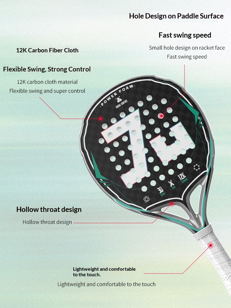 탄소 섬유 소재 12K 케블라 혼합 패들 라켓, 고밀도 - Padel Racket Carbon 리뷰 및 가격
