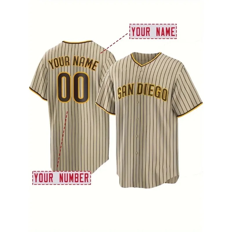 사용자 정의 이름 및 번호 남자 자수 야구 저지 샌디에 - Sports Equipment Jersey 리뷰 및 가격