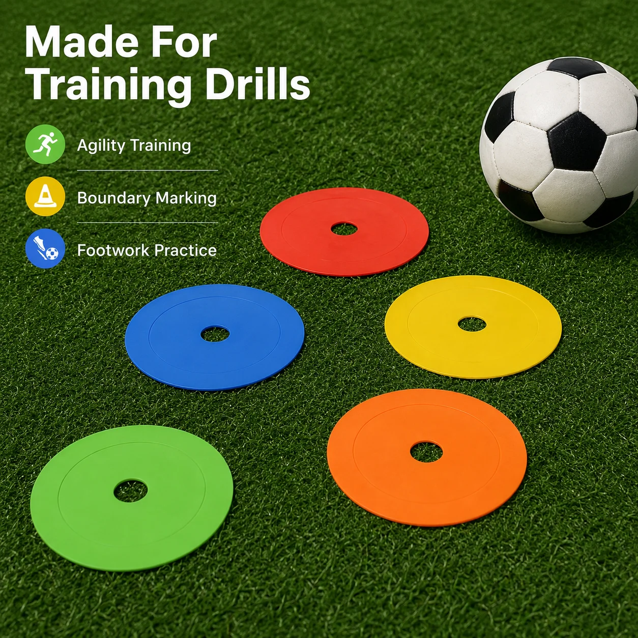 10개 TPE 축구 훈련 마커 디스크, 중앙 구멍이 있 - Football Training Cone 리뷰 및 가격