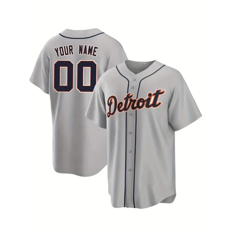 사용자 정의 이름 및 번호 남자 자수 야구 저지 디트로 - Sports Equipment Jersey 리뷰 및 가격